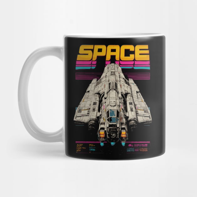 Retro Space Freighter - Sci Fi Lover Gift by TuncGK